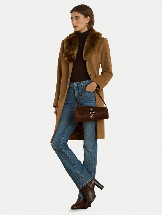 LAUREN RALPH LAUREN LAUREN RALPH LAUREN Gyapjú kabát 297P04148002 Barna Straight Fit