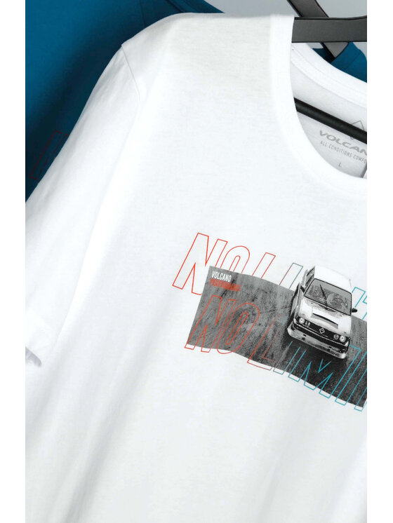 Volcano Volcano T-Shirt T-KICKDOWN Biały Regular Fit