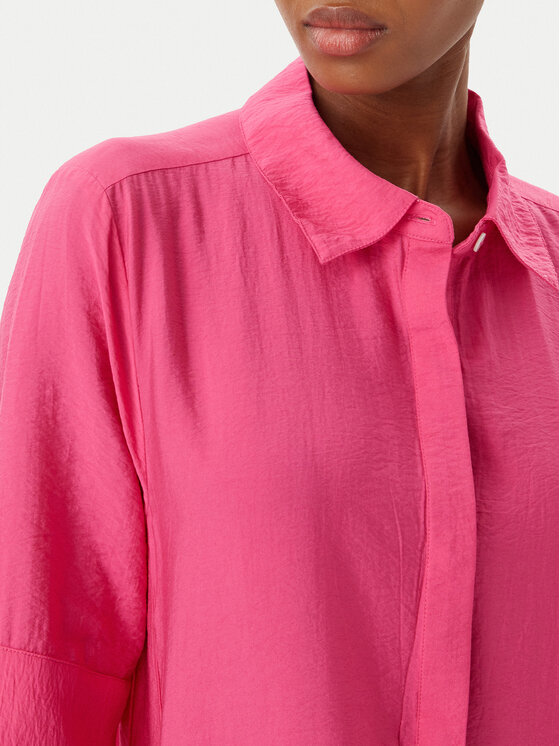 LOLA CASADEMUNT LOLA CASADEMUNT Φόρεμα πουκάμισο LS2616034 Σκούρο ροζ Relaxed Fit