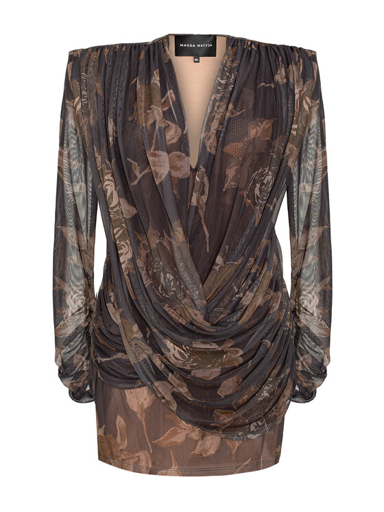 Magda Matyja Magda Matyja Sukienka codzienna OPHELIA DRESS Brązowy Fitted Fit
