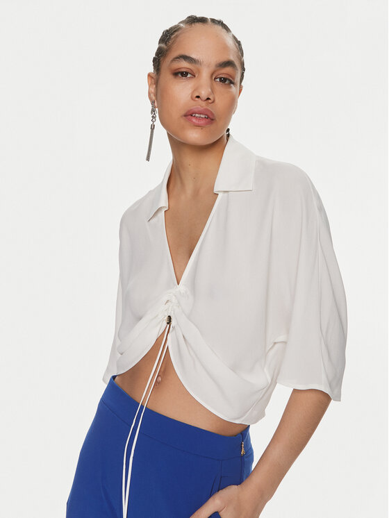 Patrizia Pepe Patrizia Pepe Bluză 2C1553/A8I1-W146 Alb Regular Fit