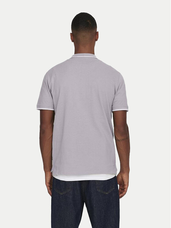Only & Sons Only & Sons Тениска с яка и копчета Fletcher 22024827 Виолетов Regular Fit