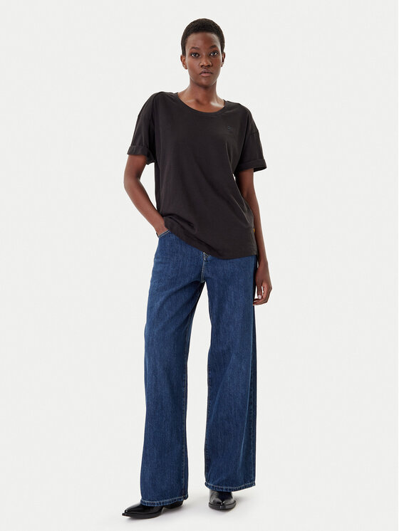G-Star Raw G-Star Raw T-shirt Rolled Up D24524-4107 Crna Loose Fit