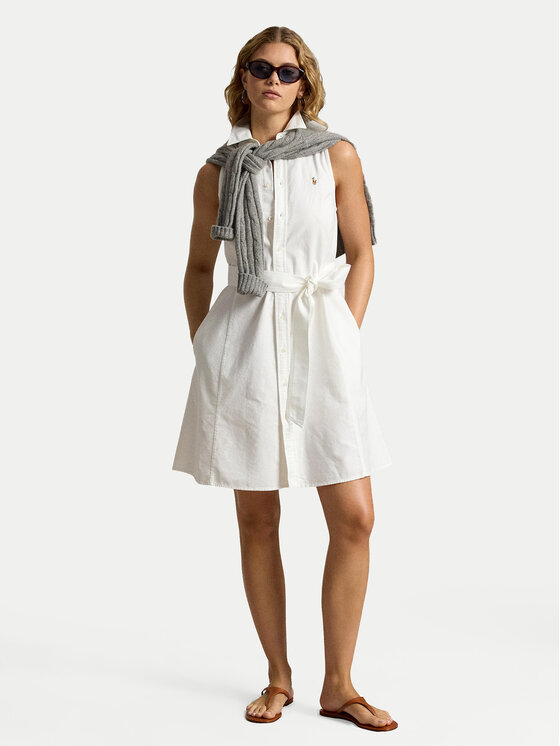 Polo Ralph Lauren Polo Ralph Lauren Košilové šaty 211968897001 Bílá Regular Fit