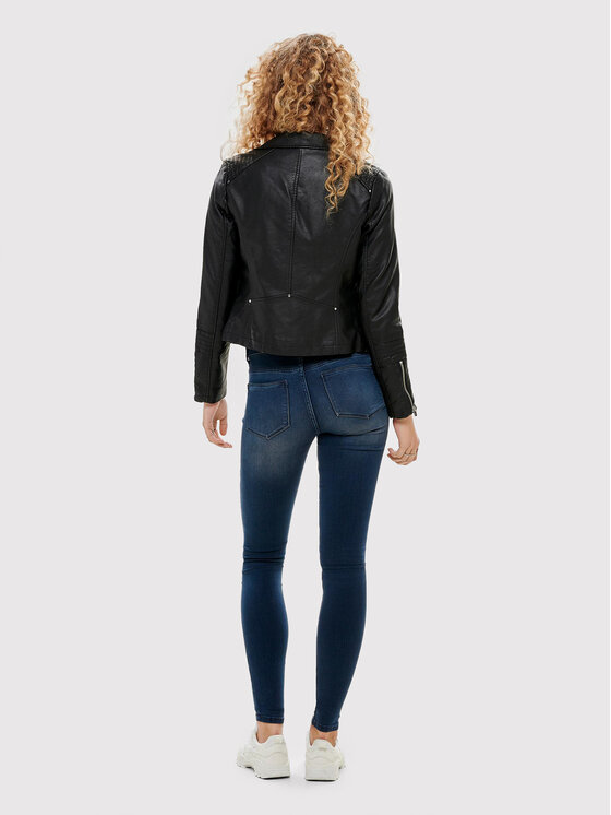 ONLY ONLY Kurtka z imitacji skóry Gemma 15153079 Czarny Regular Fit