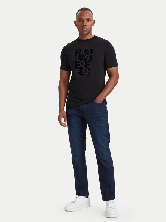 KARL LAGERFELD KARL LAGERFELD Tričko 755042 564235 Čierna Regular Fit