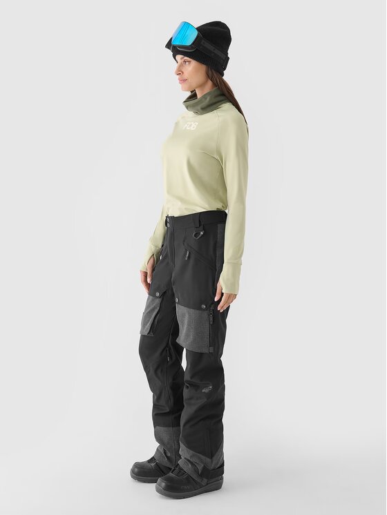 4F 4F Pantaloni da snowboard 4FWAW24TFTRF701-20S Nero Regular Fit