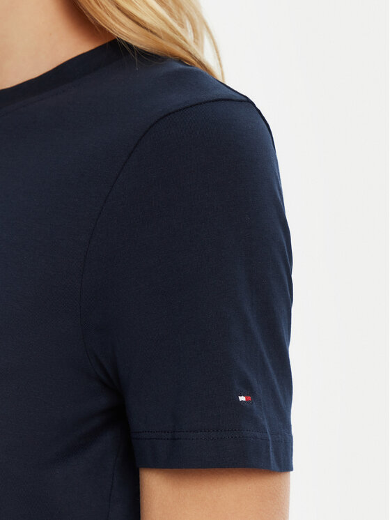 Tommy Hilfiger Tommy Hilfiger T-Shirt WW0WW45428 Tmavomodrá Regular Fit