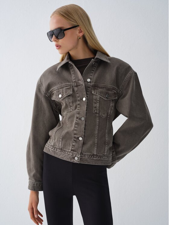 La Mania La Mania Kurtka jeansowa HAIM Brązowy Oversize