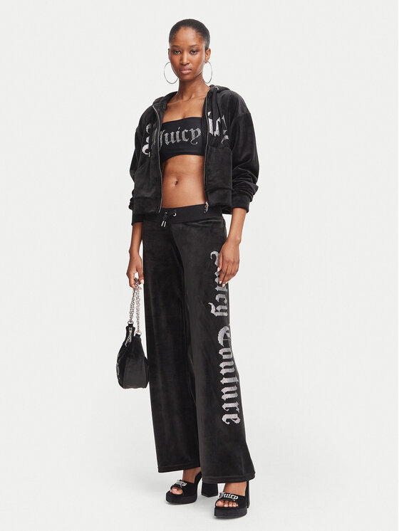 Juicy Couture Juicy Couture Spodnie dresowe Old Gothic JCWBJ226334 Czarny Regular Fit
