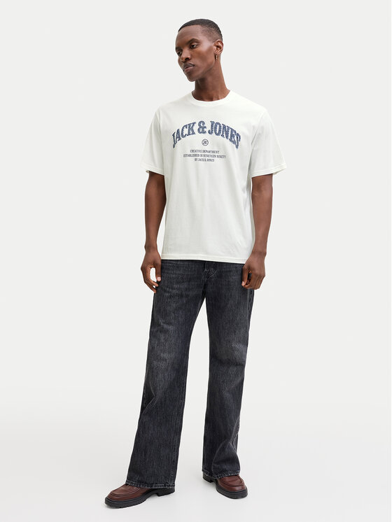 Jack & Jones Jack & Jones Tričko Denver 12291213 Biela Relaxed Fit