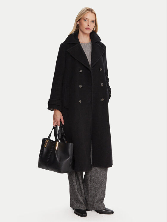 Marella Marella Cappotto di lana Balcone 2523016112 Nero Regular Fit