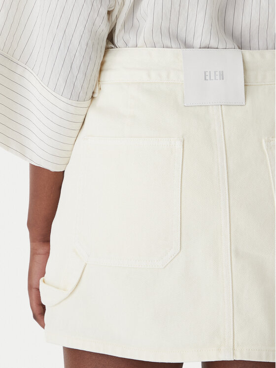 Eleh Eleh Дънкова пола EL107 Екрю Regular Fit