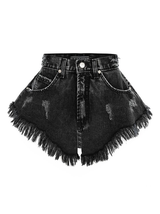 MissDenim MissDenim Džínové šortky Skorts Černá Regular Fit