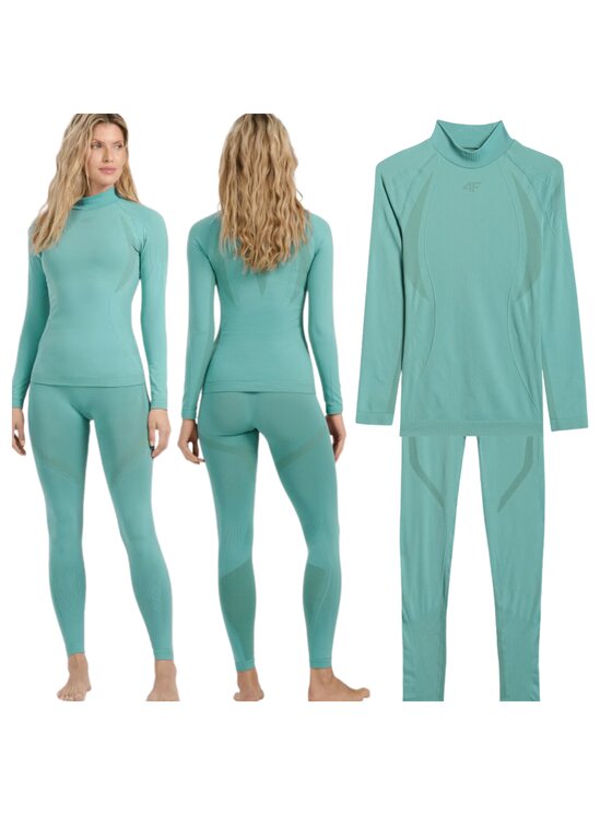 4F 4F Set di biancheria intima termica 4FWAW25USEAF216-46S-M/L_4FWAW25USEAF217-46S Verde