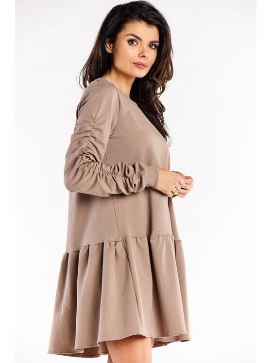 Infinite You Infinite You Úpletové šaty M314 Hnedá Basic Fit