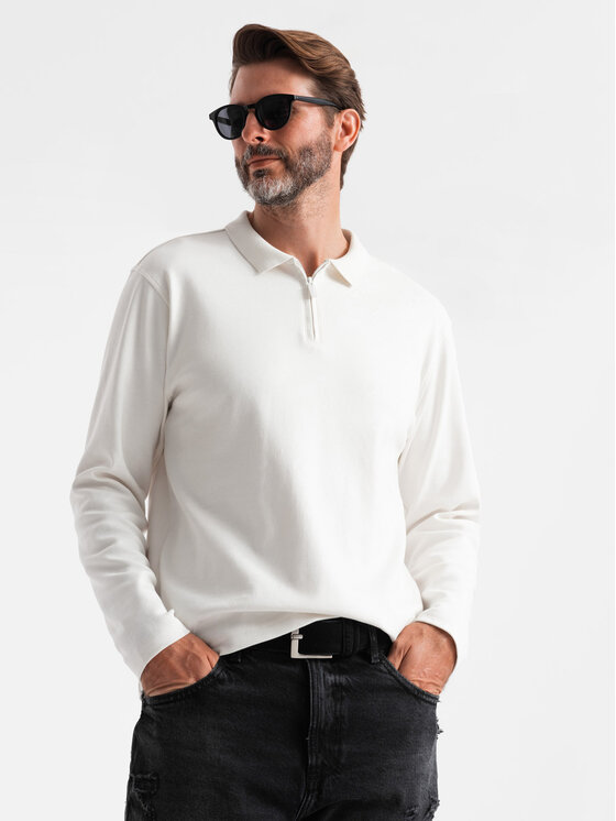 Ombre Ombre S dlouhým rukávem OM-POLS-0130 Bílá Regular Fit