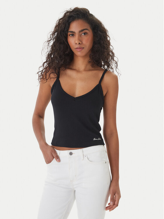 Guess Jeans Guess Jeans Top W6GPB5 KG372 Schwarz Regular Fit