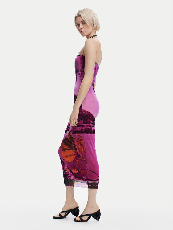Desigual Desigual Letní šaty Lakecomo 25SWVK39 Růžová Slim Fit