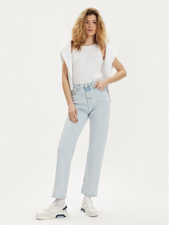 Tommy Jeans Tommy Jeans Traperice Julie DW0DW17613 Svijetloplava Straight Fit