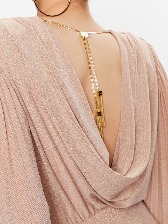 Elisabetta Franchi Elisabetta Franchi Sukienka wieczorowa AB-442-32E2 Beżowy Regular Fit