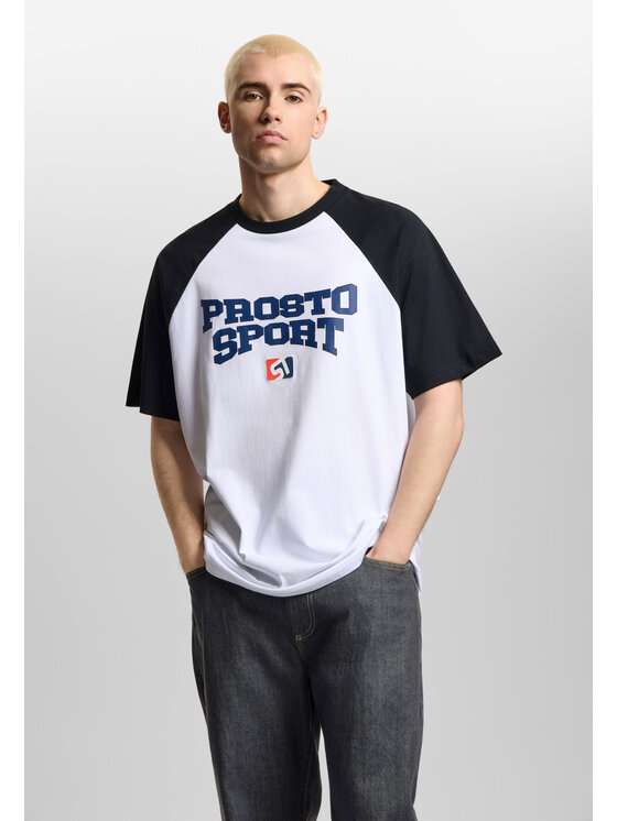 PROSTO. PROSTO. T-Shirt Harvard Biały Oversize