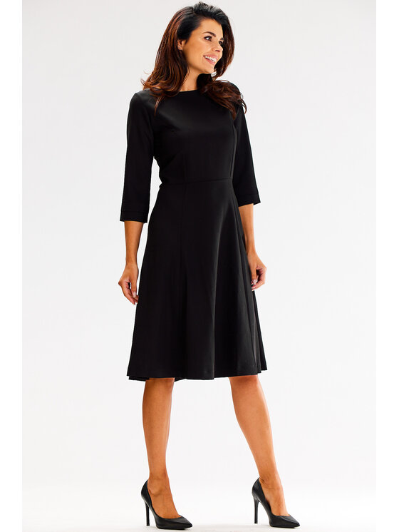 Awama Awama Sukienka codzienna A594 Czarny Basic Fit