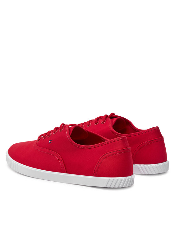 Tommy Hilfiger Tommy Hilfiger Kedai Canvas Lace Up Sneaker FW0FW07805 Raudona