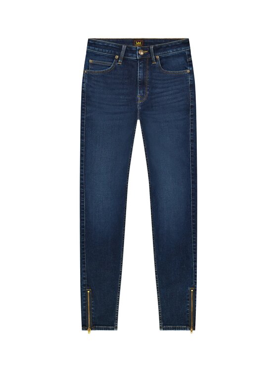 Lee Lee Jeansy SCARLETT HIGH ZIP Niebieski Skinny Fit