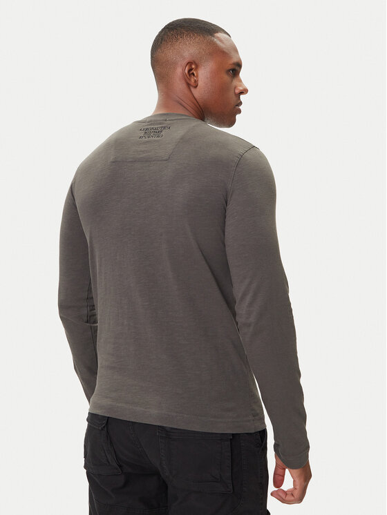 Aeronautica Militare Aeronautica Militare Тениска с дълъг ръкав 252TS2485UJ00708 Сив Regular Fit