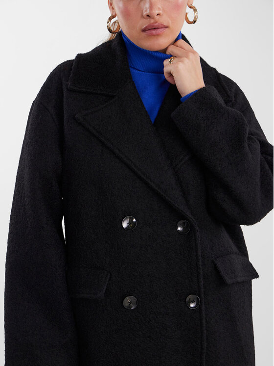 YAS YAS Wollmantel 26030712 Schwarz Loose Fit