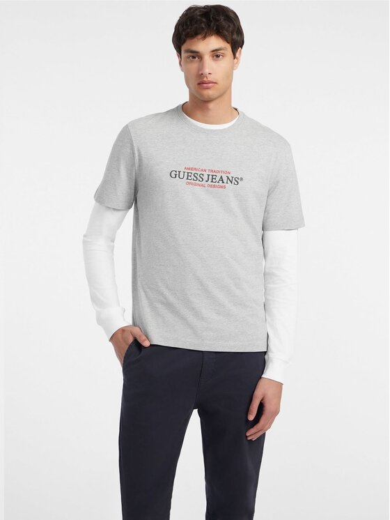 Guess Jeans Guess Jeans T-Shirt 165529 Szary Classic Fit