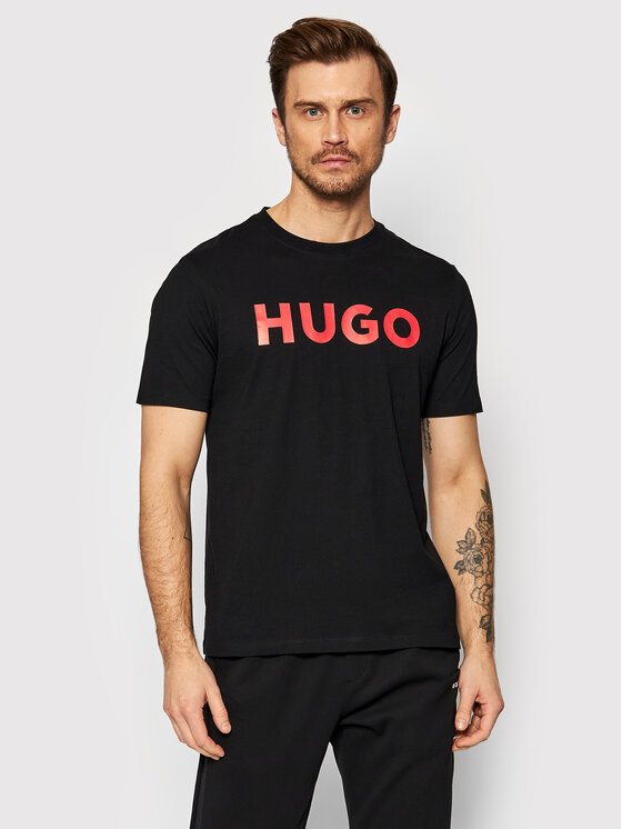 HUGO Hugo Tričko Dulivio 50467556 Čierna Regular Fit