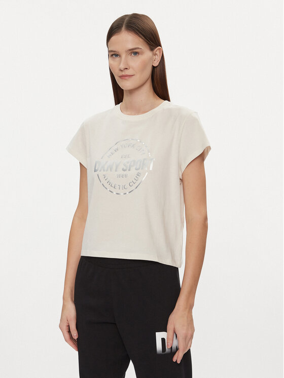 DKNY Sport Tričko DP3T9563 Béžová Relaxed Fit