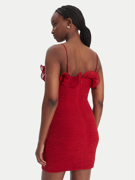 Guess Guess Kokteiļkleita W6RK80 WI342 Sarkans Classic Fit