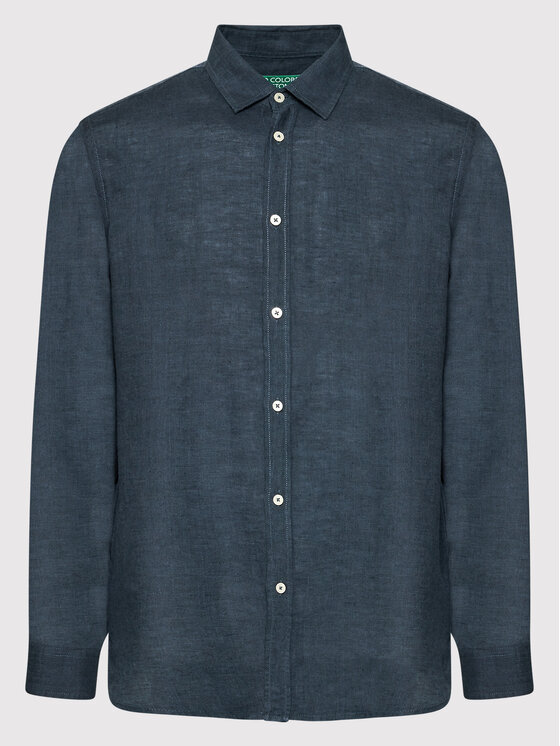 United Colors Of Benetton United Colors Of Benetton Camicia 5BKU5QJG8 Blu scuro Regular Fit