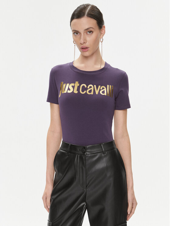 Just Cavalli Majica 75PAHT00 Vijolična Regular Fit