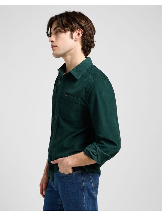 Lee Lee Koszula SURE SHIRT Zielony Regular Fit