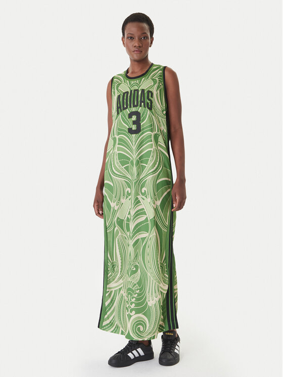 adidas adidas Každodenné šaty Farm Rio Premium KD4620 Zelená Slim Fit