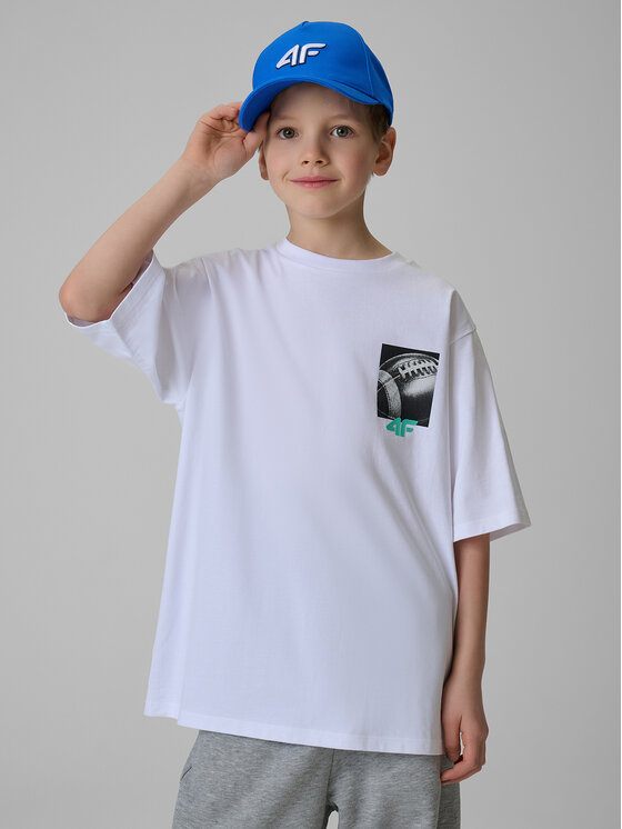4F 4F T-Shirt PLAY SEASON Biały Loose Fit