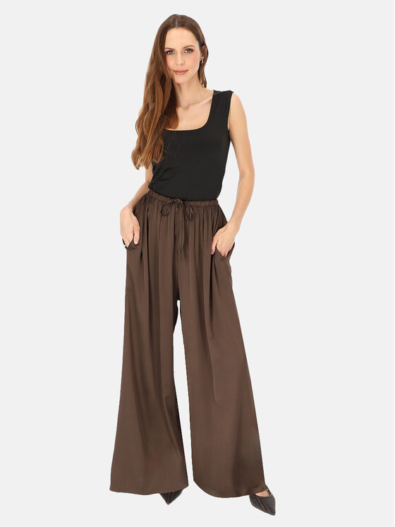 L’AF L’AF Spodnie materiałowe Sheron Brązowy Wide Leg
