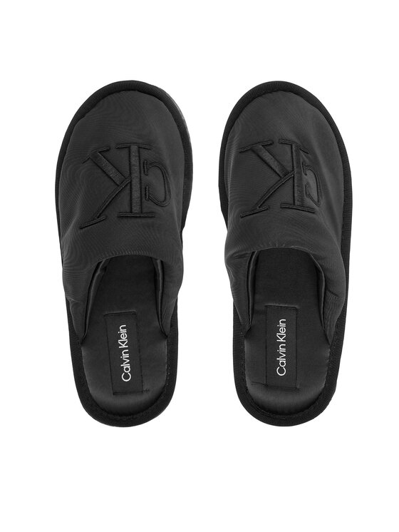 Calvin Klein Jeans Calvin Klein Jeans Pantofole Slipper Satin Moire YW0YW02053 Nero