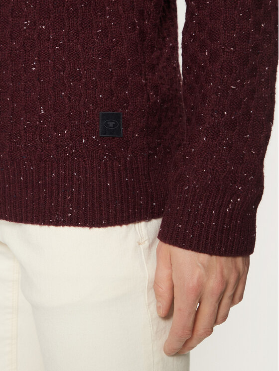 Tom Tailor Tom Tailor Pulover 1044537 Bordo rdeča Regular Fit