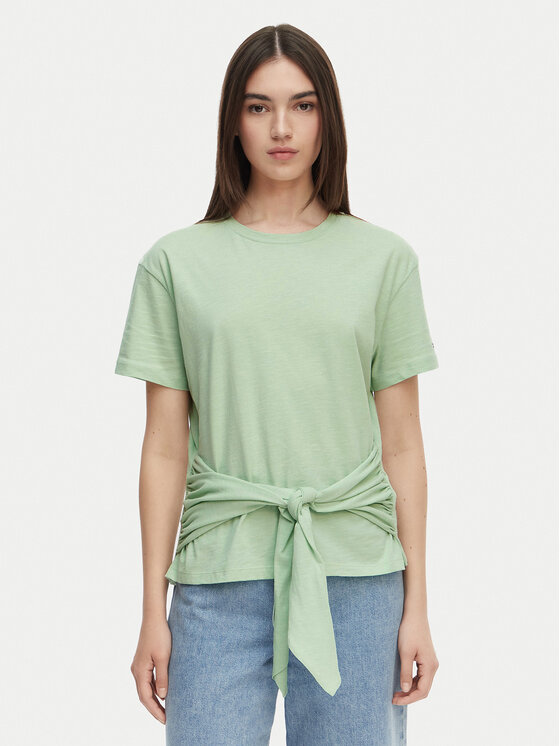 Tommy Hilfiger Póló WW0WW49256 Világoszöld Relaxed Fit