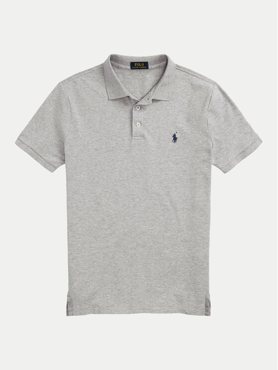 Polo Ralph Lauren Polo Ralph Lauren Тениска с яка и копчета 710941439004 Сив Custom Slim Fit