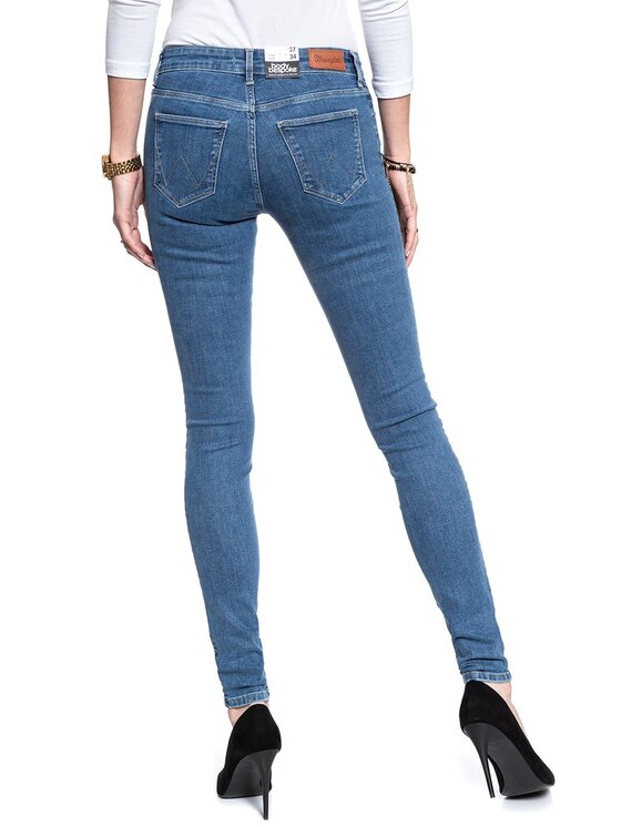 Wrangler Wrangler Jeansy SKINNY Niebieski Skinny Fit