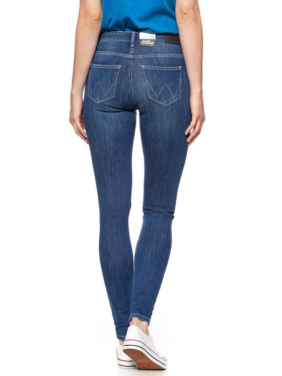 Wrangler Wrangler Jeansy SUPER SKINNY Niebieski Skinny Fit