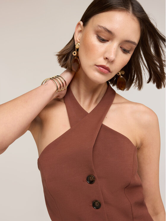 Motivi Motivi Blusa 2055Q001960N0F2 Marrone Regular Fit