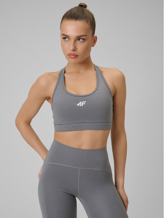 4F 4F Biustonosz sportowy BASIC+ Szary