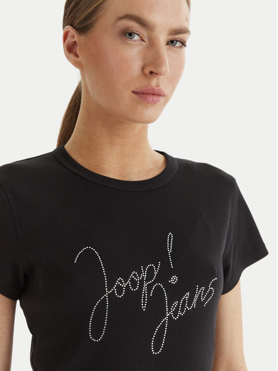 JOOP! Jeans JOOP! Jeans Tričko Tineta 10019315 30102094 Čierna Regular Fit